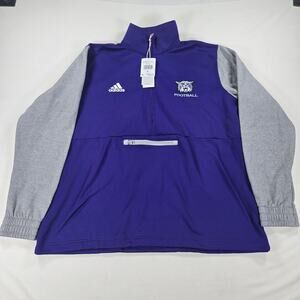 NWT Adidas Weber State Wildcats 1/4 Zip Purple Pullover Sweatshirt Men's Size XL